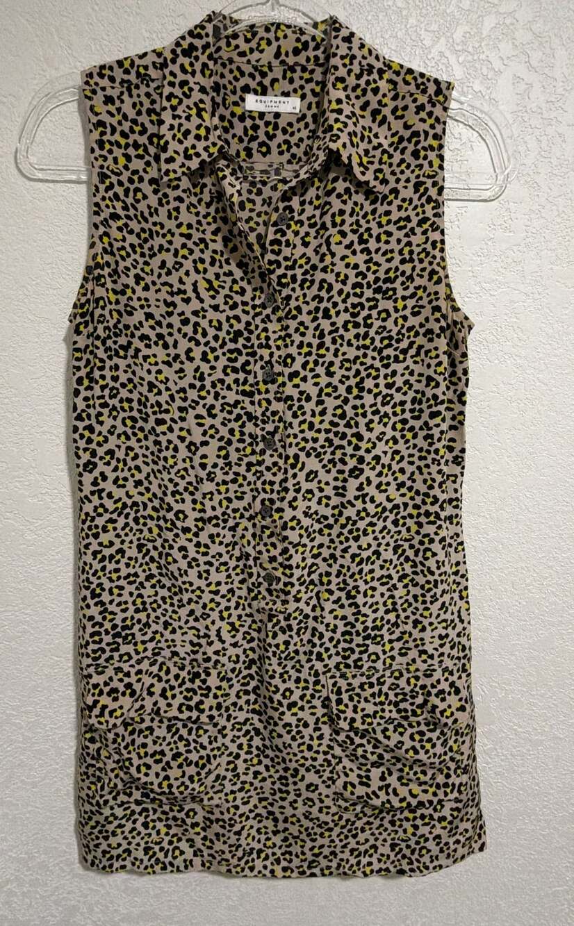 Equipment Femme Lucida Silk Leopard Mini Dress Size XS